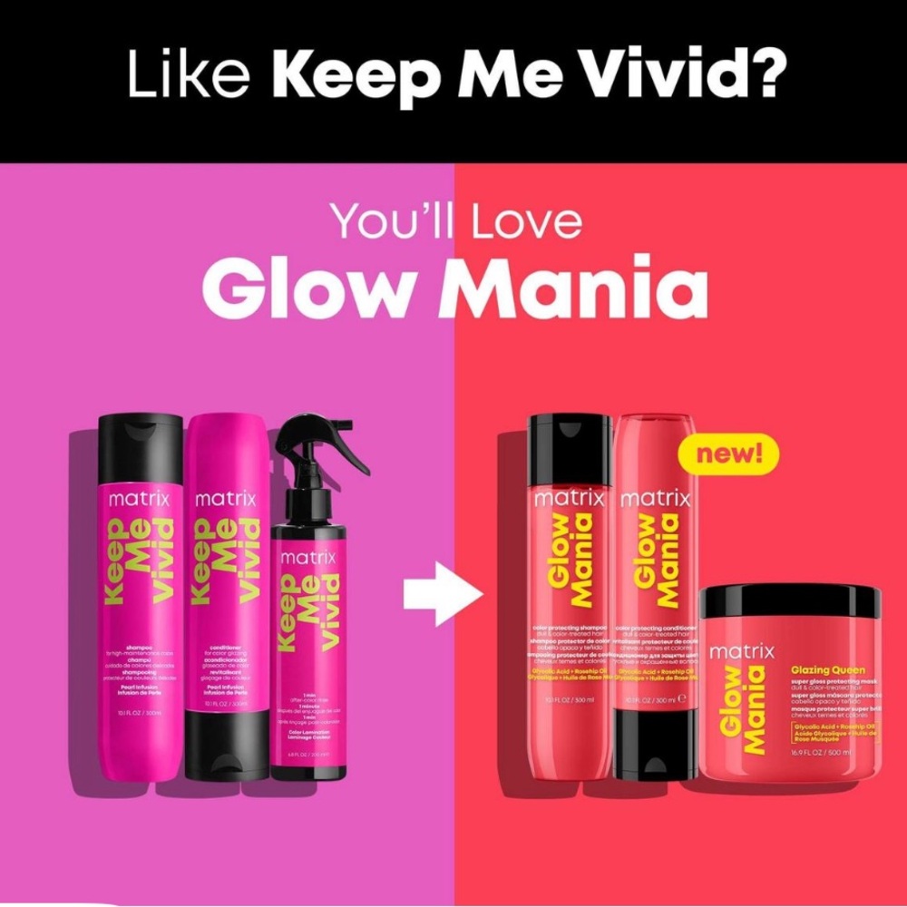 New and full-size! Glow Mania system by Matrix 🤩 shampoo, conditioner and mask - Picture 14 of 16